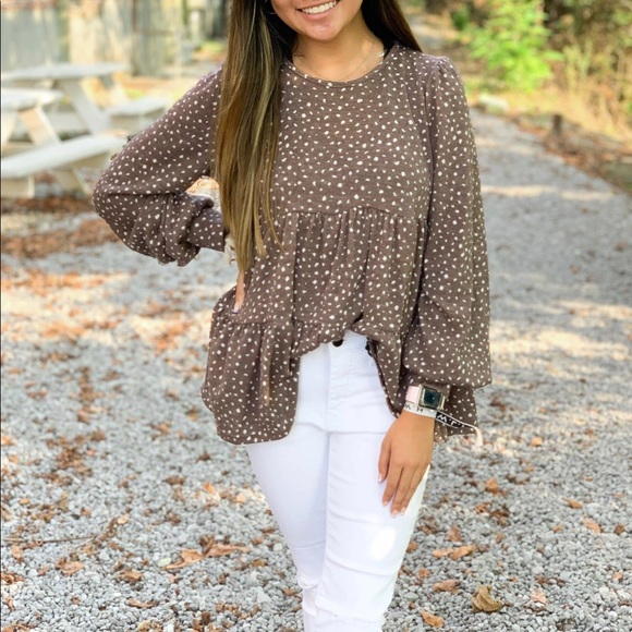 Spotted Fawn Baby Doll Blouse - Picture 3 of 3